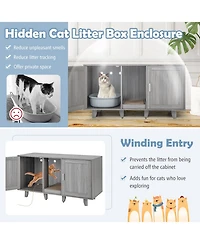 Cozito Cat Litter Box Enclosure 2 Door Winding Entry