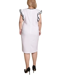 Ny Collection Plus Size Ruffle-Sleeve Dress
