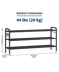 Homfan Metal Shoe Rack with Adjustable Flat or Tilt Shelves, Space Saving Shoe Storage Organizer for Entryway