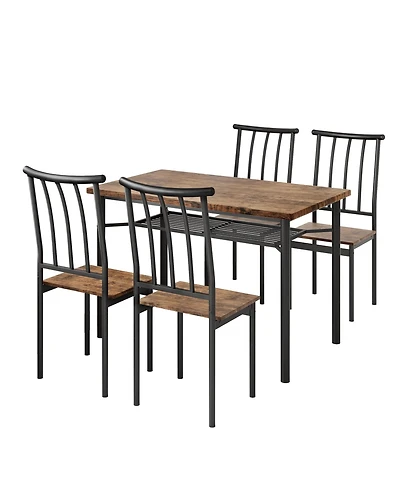 gaomon 5-Piece 4-Person Modern Dining Table Set with Metal Frame