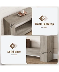 gaomon Farmhouse 2-Tier Open Storage Long Console Table
