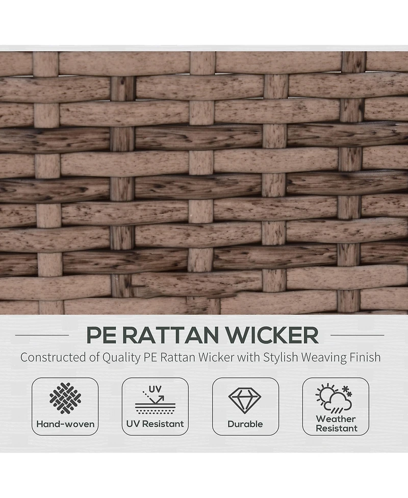 Outsunny 7-Piece Patio Furniture Sets Outdoor Wicker Conversation Sets All Weather Pe Rattan Sectional sofa set with Cushions & Slat Plastic Wood Tabl