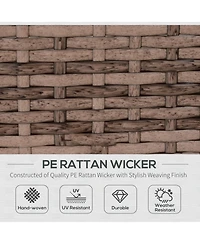 Outsunny 7-Piece Patio Furniture Sets Outdoor Wicker Conversation Sets All Weather Pe Rattan Sectional sofa set with Cushions & Slat Plastic Wood Tabl