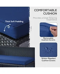 Outsunny 3-Piece Wicker Patio Furniture Sets, Rattan Conversation Sets, Sectional sofa set with Cushioned Lounge Chaise for Garden Poolside or Porch L