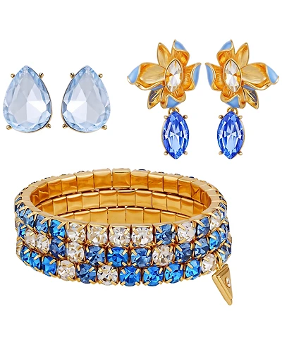 Guess 3-Pc. Rose Gold-Tone Bracelet and Stud Earrings Set