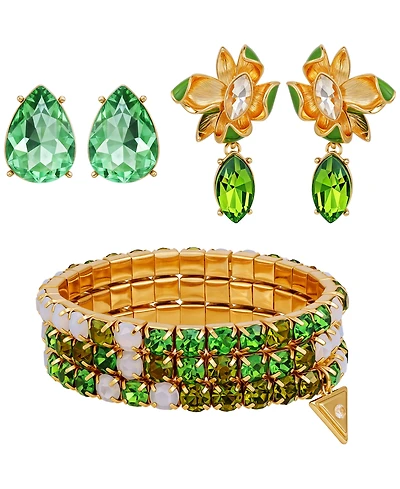 Guess 3-Pc. Rose Gold-Tone Bracelet and Stud Earrings Set