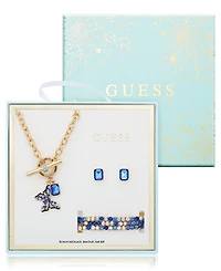 Guess 3-Pc. Rose Gold-Tone Necklace, Bracelet & Stud Earrings Set