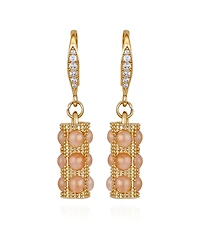 Guess Gold-Tone Rose Stone Lever-Back Drop Earrings
