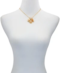 Guess Rose Quartz Gold-Tone Charm Necklace