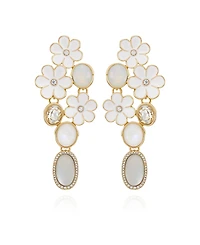 Guess Gold-Tone Floral Linear Drop Earrings