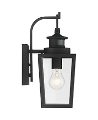 Possini Euro Design Ackerly Modern Outdoor Wall Light Fixtures Set of 2 Dusk to Dawn Motion Sensor Clear Glass for Post Exterior