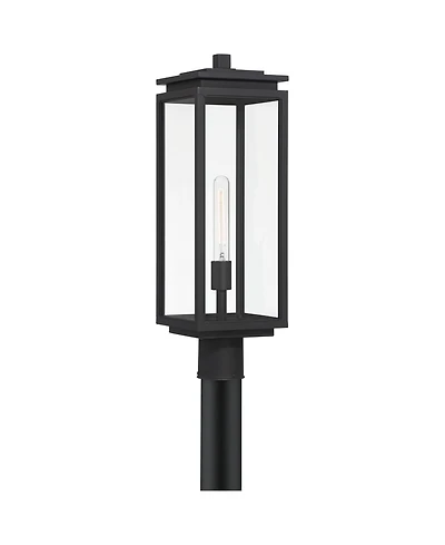 Possini Euro Design Atkins High Modern Outdoor Post Light Fixture Pole Porch Edison Bulb Matte Die Cast Metal