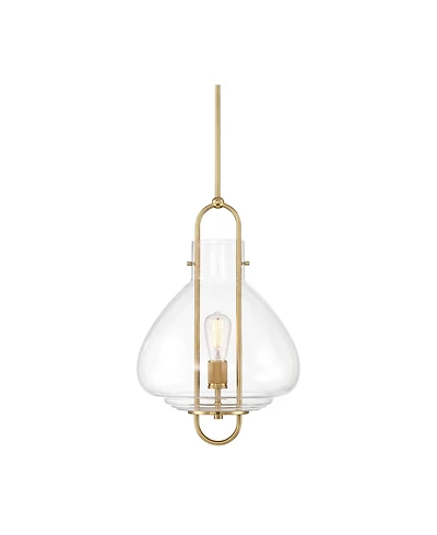 Possini Euro Design Hermine Soft Gold Pendant Light Modern Clear Glass Fixture for Dining Room House Foyer Kitchen Island