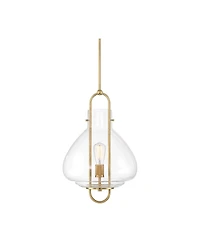 Possini Euro Design Hermine Soft Gold Pendant Light Modern Clear Glass Fixture for Dining Room House Foyer Kitchen Island