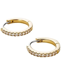Ana Luisa Pave Small Gold-Plated Huggie Hoop Earrings