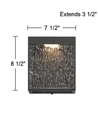 Possini Euro Design Sofia High Modern Outdoor Wall Light Fixture Mount Porch House Led Bulb Hammered Glass Shade