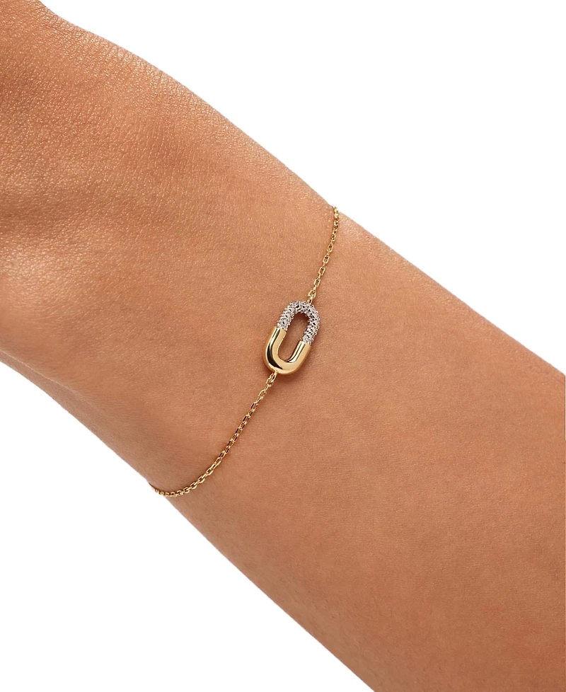 Ana Luisa Blake Two-Tone Micropave Gold Charm Bracelet