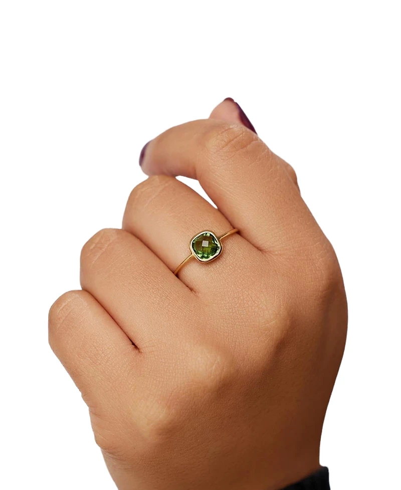 Ana Luisa Mae Gold-Plated Green Stone Ring