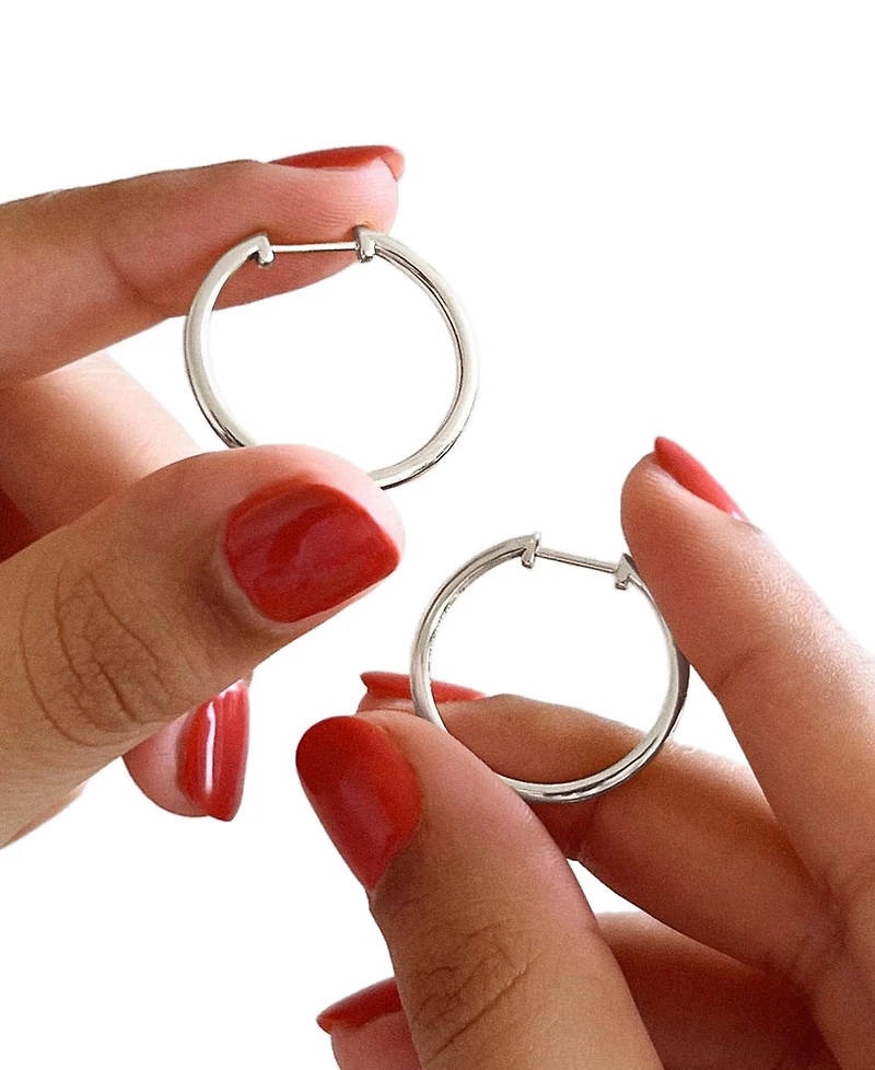 Ana Luisa Lo Medium Silver Slim Endless Hoop Earrings