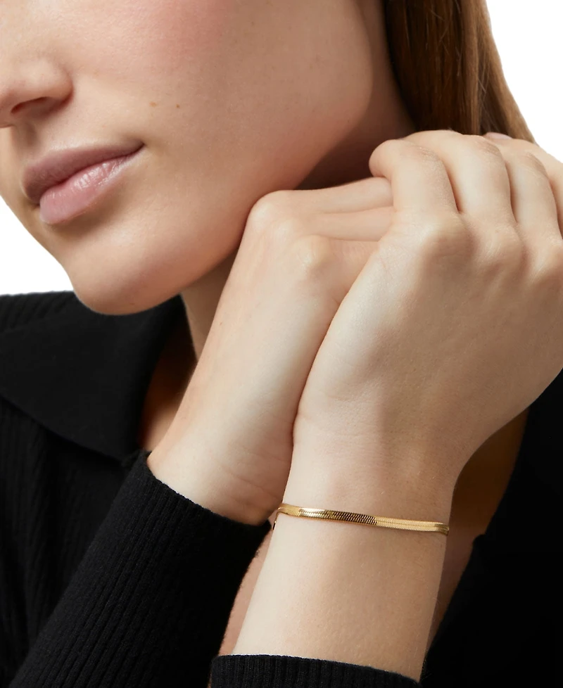 Ana Luisa Atlas Gold-Plated Herringbone Bracelet
