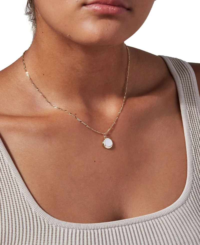 Ana Luisa Mei Gold-Plated Moon Pendant Necklace