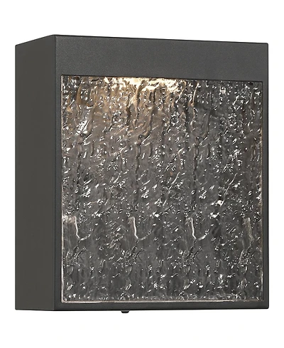 Possini Euro Design Sofia High Modern Outdoor Wall Light Fixture Mount Porch House Led Bulb Hammered Glass Shade