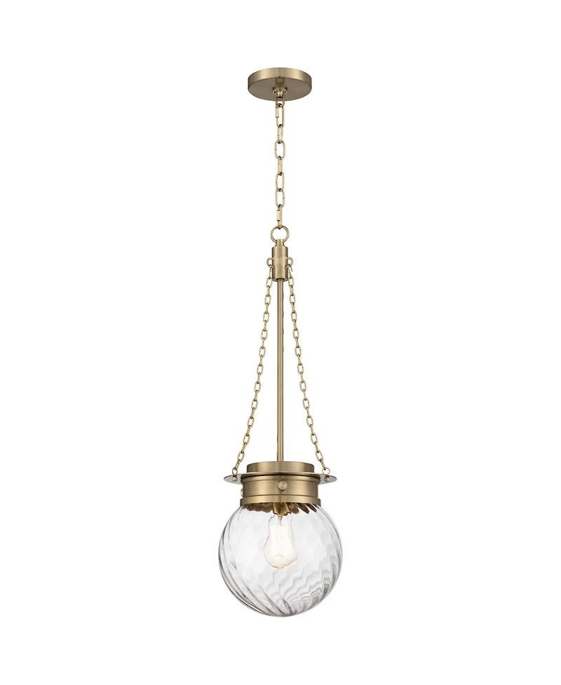 Possini Euro Design Catherine Satin Brass Twist Glass Mini Pendant Light
