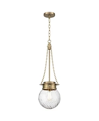 Possini Euro Design Catherine Satin Brass Twist Glass Mini Pendant Light