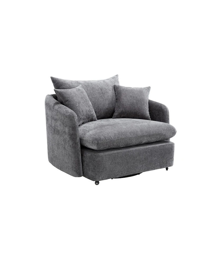 Streamdale Furniture Swivel Sofa Armchair with 3 Pillows.