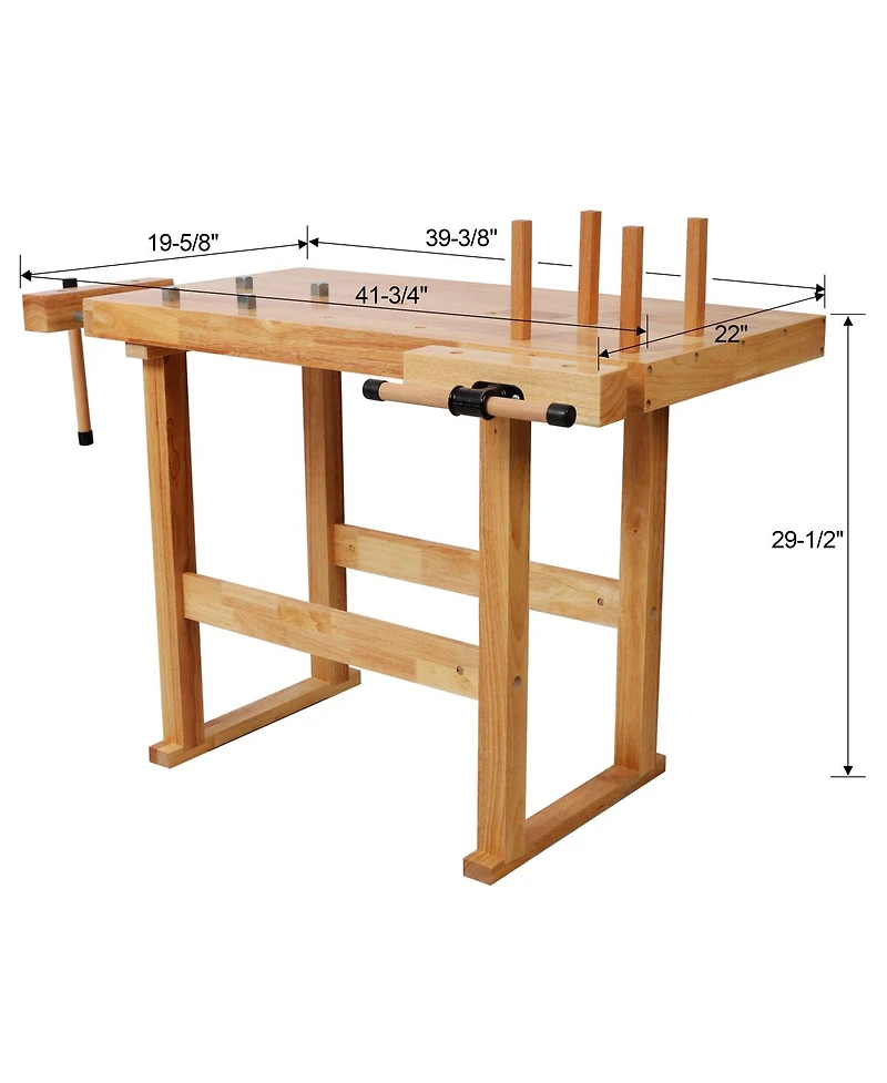 Streamdale Furniture 40" Wood Workbench with Handle and Storage