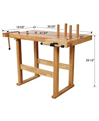 Streamdale Furniture 40" Wood Workbench with Handle and Storage