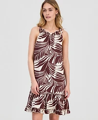 Robbie Bee Women's Printed Halter A-Line Dress