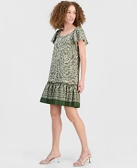 Robbie Bee Women's On/Off-The-Shoulder Ruffle-Hem Dress