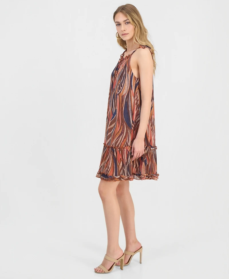 Robbie Bee Women's Printed Halter A-Line Dress