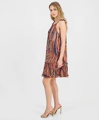 Robbie Bee Women's Printed Halter A-Line Dress