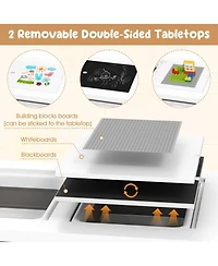 Gouun Kids Sensory Table and Chair Set with Foldable Bins and Paper Roll