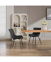 gaomon Dining Chair Set of 2 Black Faux Leather Dining Chairs for Kitchen Dining Room