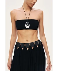 Nocturne Women's Pleated Ring-Detail Midi Skirt