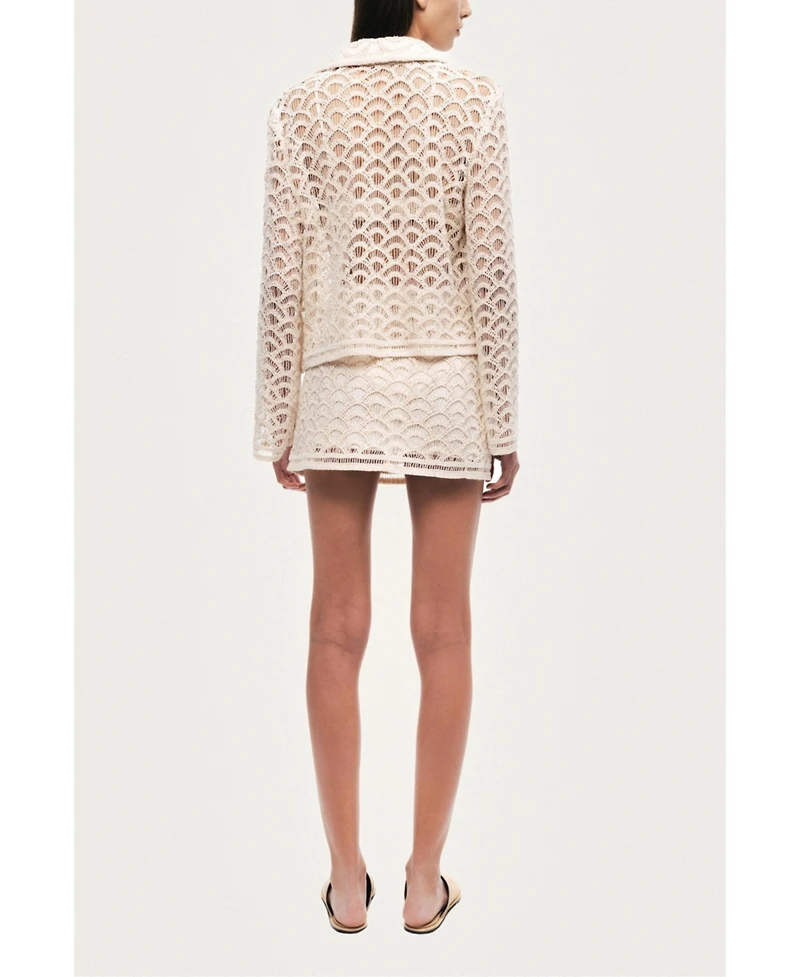 Nocturne Women's High-Waisted Lace Mini Skirt