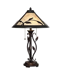 Franklin Iron Works Feuille 23 3/4" High Leaf and Vine Farmhouse Rustic Accent Table Lamps Set of 2 with Pull Chain