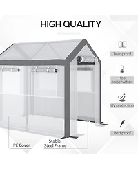 Outsunny Walk-In Tunnel house with Windows, Mesh Doors, Weather Cover