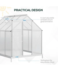 Outsunny 8' x 6' x 6.5' Large Polycarbonate Walk-in house,