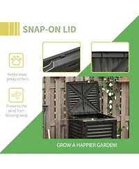 Outsunny Garden Compost Bin 80 Gallon Large Outdoor Compost Container