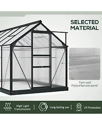 Outsunny 6' x 10' x 6.5' Large Polycarbonate Walk-in house,