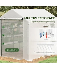 Outsunny 8' x 6' x 7' Portable Walk-in house with Shelf,