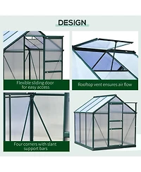 Outsunny 6' x 6' x 7' Large Polycarbonate Walk-in house,