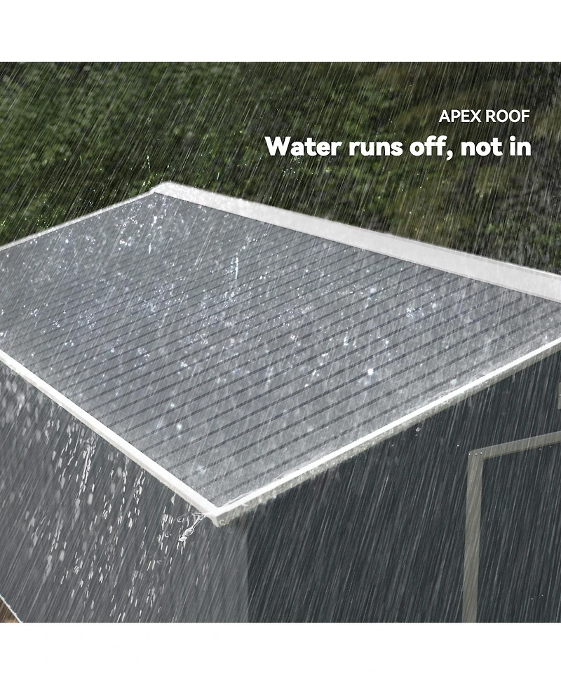 Outsunny 11' x 12.6' Storage Shed Garden Tool House w/ Vents Doors Charcoal