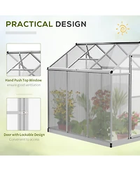 Outsunny 6' x 6' Portable Outdoor Walk-In Garden house w/ Roof Vent