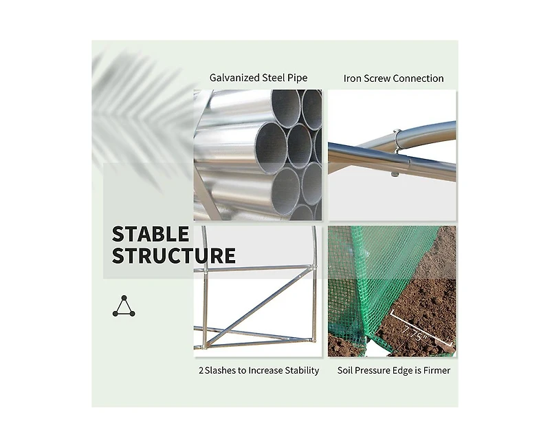 Outsunny Large 10' x 10' house, Hoop Hot House, Zipper Door,