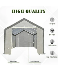 Outsunny Walk-in house with Windows Roll Up Door 20' x 10' x 9',